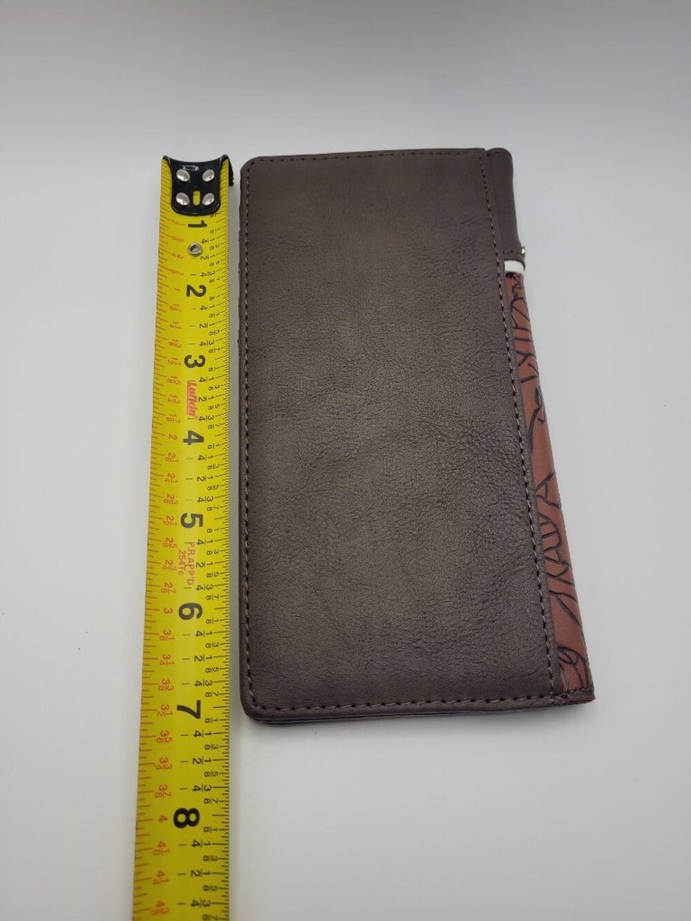 Bifold Wallet Embossed Western Style Vegan Leather Brown W/Medallion & Studs - Picture 5 of 6